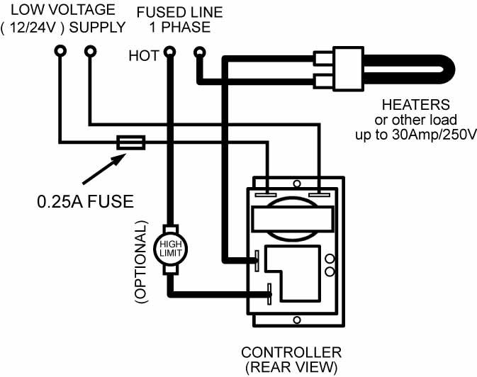 SDT-4PB Timer wiring for up to 30 Amps with separate supply