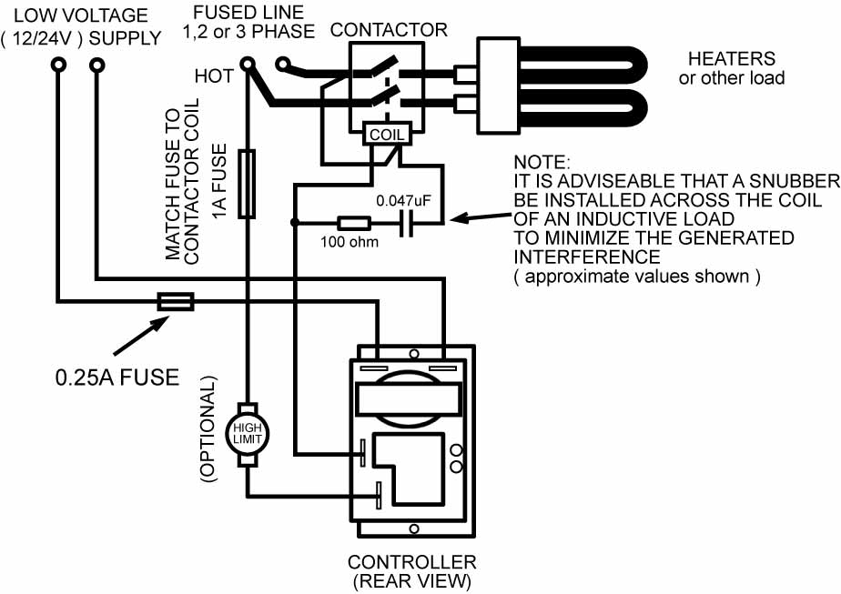 SDT-4PB Timer extended wiring for high power load with separate supply